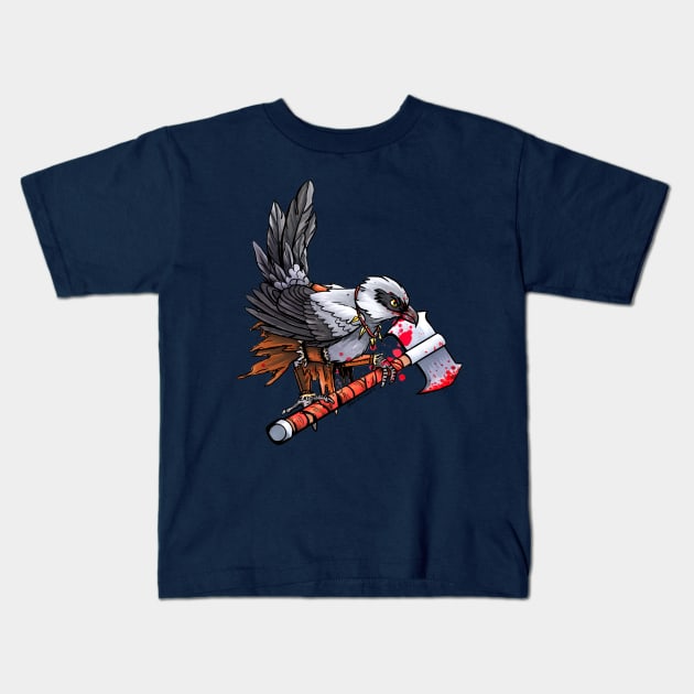 Barbarian Shrike Kids T-Shirt by birdninjaart